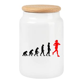 EVOLUTION RUNNERIN POWER! JOGGER RUNNER FIT - Cookie Jar with Wooden Lid - white - Front