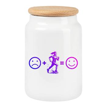 Racing Power Running Design - Cookie Jar with Wooden Lid - white - Front