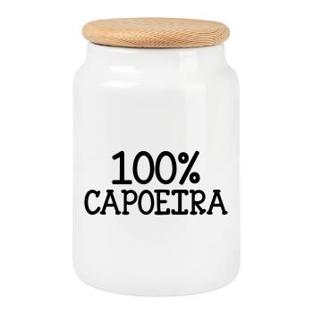 Capoeira – Kampf – Tanz - Keksdose mit Holzdeckel - Weiß - Vorne