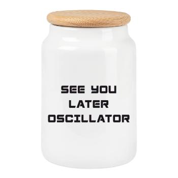 SEE YOU LATER OSCILLATOR - Keksdose mit Holzdeckel - Weiß - Vorne