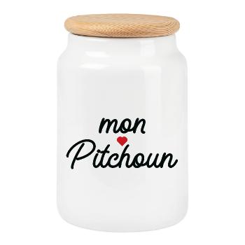 My Pitchoun Heart - Cookie Jar with Wooden Lid - white - Front