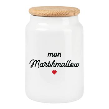 My Red Heart Marshmallow - Cookie Jar with Wooden Lid - white - Front