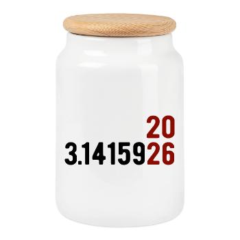 Pi Day 2026 avec le jeu des chiffres | Numéro de district 3.1415 - Boîte à biscuits avec couvercle en bois - blanc - Devant