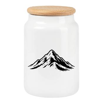 Icône des montagnes Hill - Boîte à biscuits avec couvercle en bois - blanc - Devant