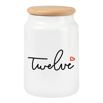 12. Geburtstag Geschenk Junge Mädchen - Keksdose mit Holzdeckel - Weiß - Vorne
