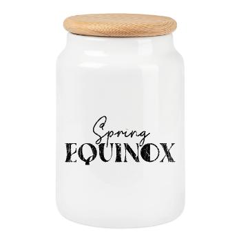 Spring Equinox March Equinox Happy Easter - Cookie Jar with Wooden Lid - white - Front