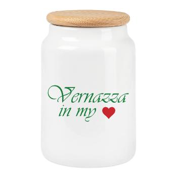 Vernazza in My Heart - Boîte à biscuits avec couvercle en bois - blanc - Devant