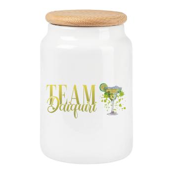Équipe de cocktails de soirée de jeune fille Daiquiri - Boîte à biscuits avec couvercle en bois - blanc - Devant