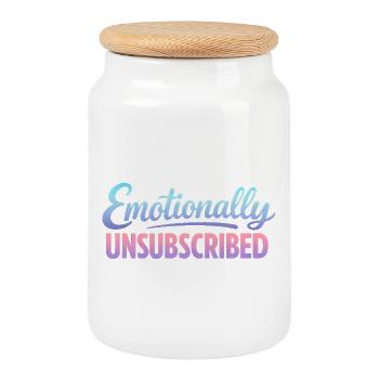 Sarcasm Emotionally Logged Out Funny Women - Cookie Jar with Wooden Lid - white - Front