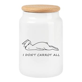 Rabbit - Cookie Jar with Wooden Lid - white - Front