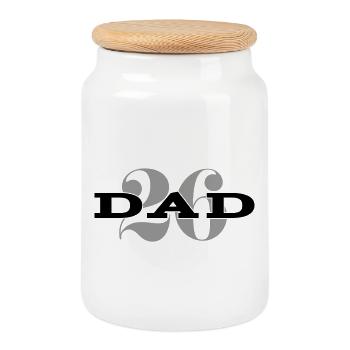 Papa 26 Papa Cadeau de la fête des pères Papa 2026 - Boîte à biscuits avec couvercle en bois - blanc - Devant