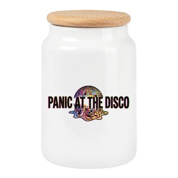panic-at-the-disco - Cookie Jar with Wooden Lid - white - Front