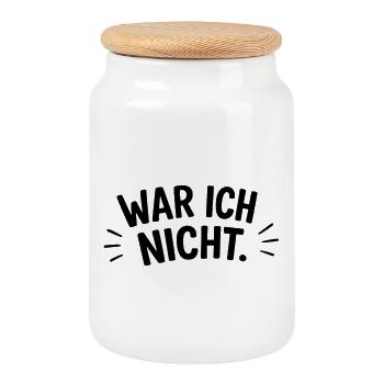 War ich nicht - Keksdose mit Holzdeckel - Weiß - Vorne