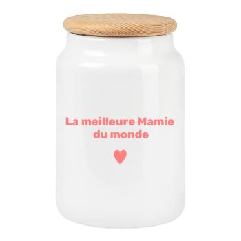 Meilleure Mamie Monde - Boîte à biscuits avec couvercle en bois - blanc - Devant