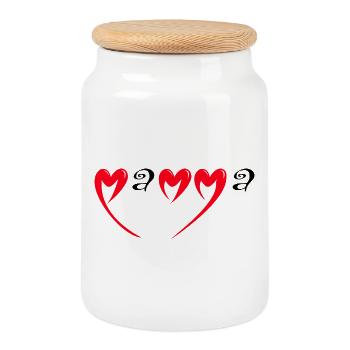 Frohen Muttertag Mama Rotes Herz Liebe Mütter Mama - Keksdose mit Holzdeckel - Weiß - Vorne