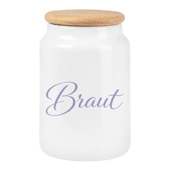 Braut - Keksdose mit Holzdeckel - Weiß - Vorne