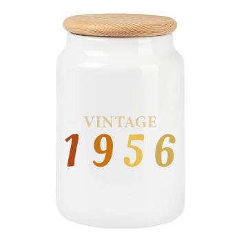 70 Years Legend Tee Born 1956 - Cookie Jar with Wooden Lid - white - Front