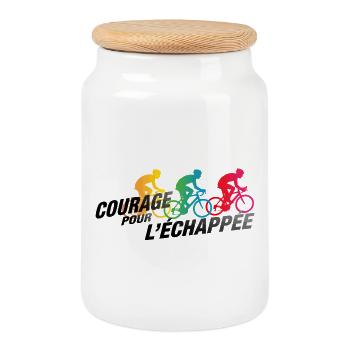 Courage for the Breakaway - Cookie Jar with Wooden Lid - white - Front