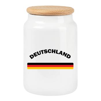 Deutschland - Keksdose mit Holzdeckel - Weiß - Vorne
