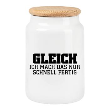 gleich - Keksdose mit Holzdeckel - Weiß - Vorne