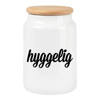 hyggelig - Keksdose mit Holzdeckel - Weiß - Vorne