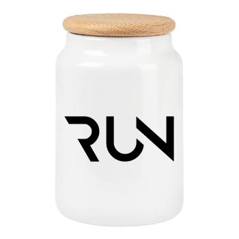 COURIR - Boîte à biscuits avec couvercle en bois - blanc - Devant