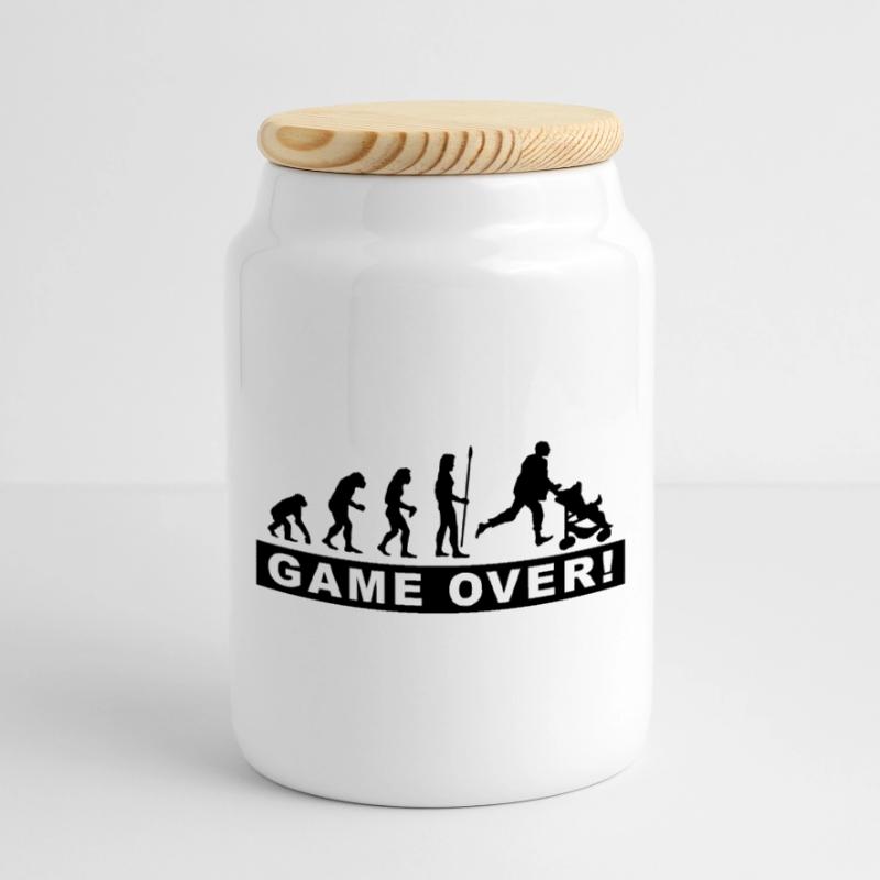 evolution_daddy Boîte à biscuits avec couvercle en bois