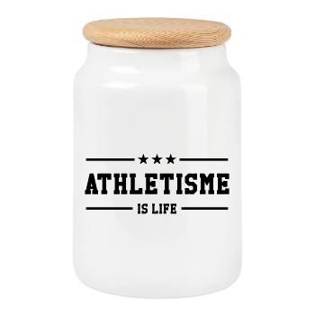 Athlétisme is life - Boîte à biscuits avec couvercle en bois - blanc - Devant