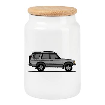 Discovery 2 Silver - Boîte à biscuits avec couvercle en bois - blanc - Devant