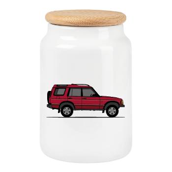 Découverte 2 Rouge - Boîte à biscuits avec couvercle en bois - blanc - Devant