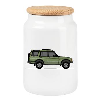 Découverte 2 Vert - Boîte à biscuits avec couvercle en bois - blanc - Devant