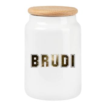 Brudi - Keksdose mit Holzdeckel - Weiß - Vorne