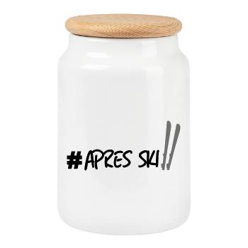 Ski Apres - Boîte à biscuits avec couvercle en bois - blanc - Devant