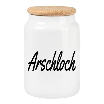 Archloch - Boîte à biscuits avec couvercle en bois - blanc - Devant