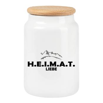 Heimat - Keksdose mit Holzdeckel - Weiß - Vorne