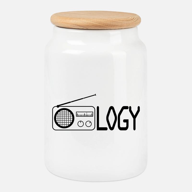 Radiology - Cookie Jar with Wooden Lid - white