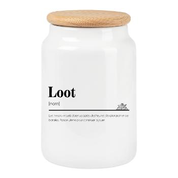 Définition humoristique du Loot' Gamer cadeau - Boîte à biscuits avec couvercle en bois - blanc - Devant