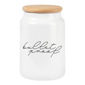 Cadeau K-Pop, Fan de K-Pop, Bulletproof, Armée - Boîte à biscuits avec couvercle en bois - blanc - Devant