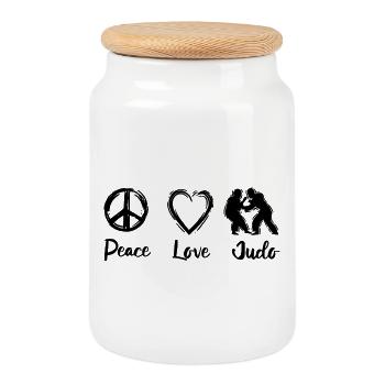 Judo Motivation - Boîte à biscuits avec couvercle en bois - blanc - Devant