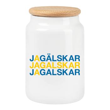 I LOVE SWEDEN Suède Drapeau - Boîte à biscuits avec couvercle en bois - blanc - Devant