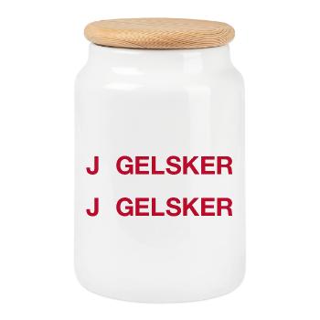 I LOVE DENMARK Denmark flag - Cookie Jar with Wooden Lid - white - Front