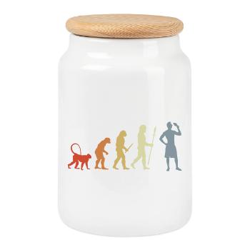 Evolution Amateurs de crème glacée - Boîte à biscuits avec couvercle en bois - blanc - Devant