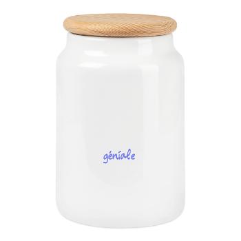 Grand-mère géniale néon rétro - Boîte à biscuits avec couvercle en bois - blanc - Devant