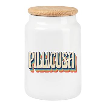 t-shirt Sicilia pillicusa t-shirt idée cadeau - Boîte à biscuits avec couvercle en bois - blanc - Devant