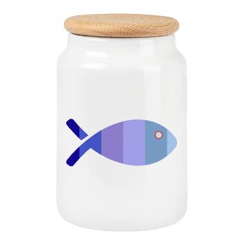 JE PEUX PAS. J'AI PÊCHE. PECHEUR. HUMOUR. RETRAITE - Boîte à biscuits avec couvercle en bois - blanc - Devant