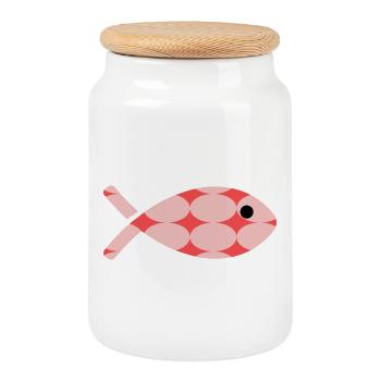 POISSON. MEMOIRE. SARDINE. POISSON D'AVRIL. MER - Boîte à biscuits avec couvercle en bois - blanc - Devant