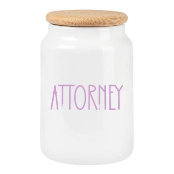 Lawyer Proud Daughter Cute Gift - Cookie Jar with Wooden Lid - white - Front