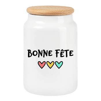 HAPPY FATHER'S DAY. DAD. FATHER's DAY - Cookie Jar with Wooden Lid - white - Front