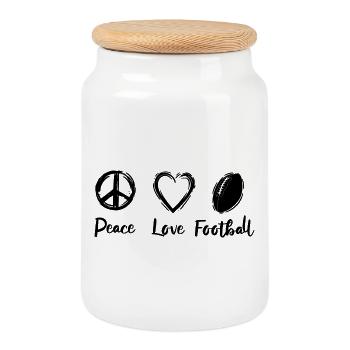 Motivation du football américain - Boîte à biscuits avec couvercle en bois - blanc - Devant
