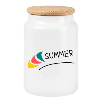 HOLIDAY. HAPPY HOLIDAYS. MISTRESS. MASTER. TEACHER - Cookie Jar with Wooden Lid - white - Front